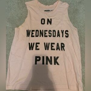 Mean Girls Pink Graphic Tank Top - "On Wednesdays We Wear Pink"